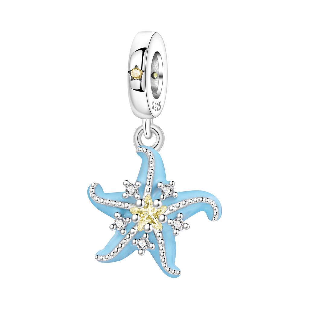 Copper Blue Fish Lucky Symbol Beads Original Pendants Bracelet Charm Jewelry Party Diy Trendy Gifts