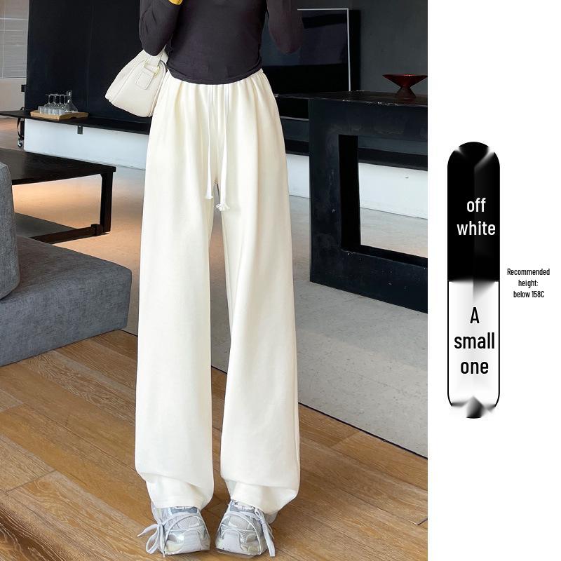 Gray Wide-Leg Sweatpants for Women - High-Waisted, Narrow Straight-Leg, Spring & Autumn 2025 Casual Style