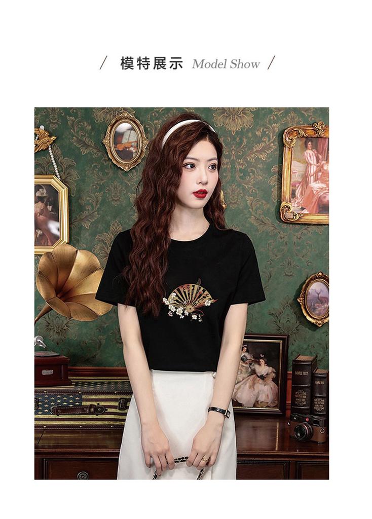 Summer T-shirt women's clothing 2025 new top design sense loose pure lazy printed short-sleeved shirt