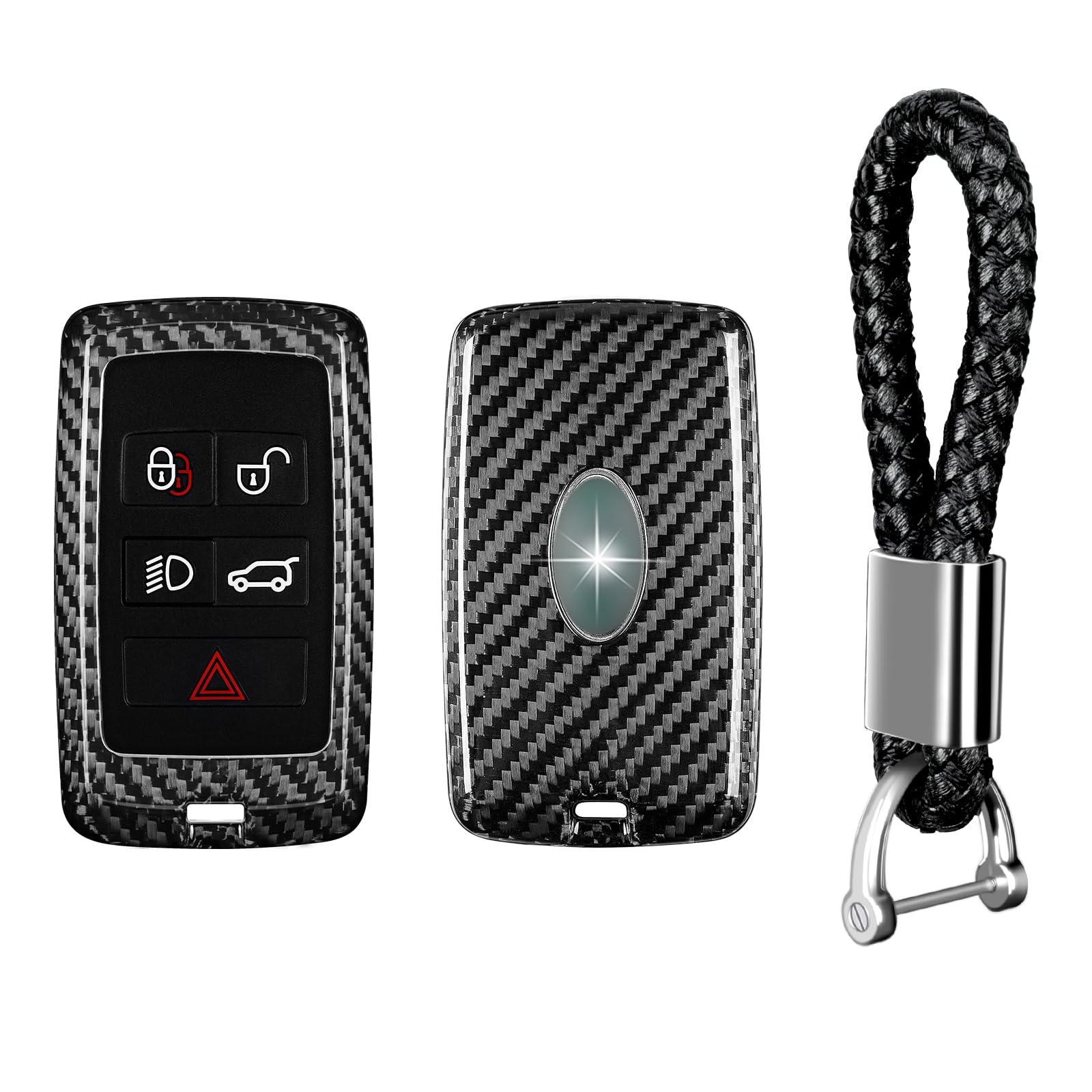 

T-carbon Чехол для ключа для Land Rover, Чехол для ключа, Range Rover Sports, Evoque, Velar, Discovery 10*6*2cm серебряный