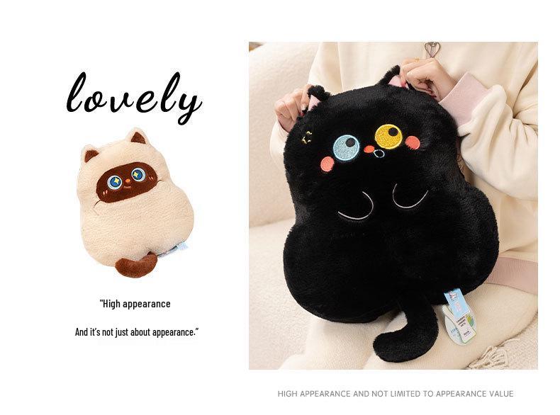 Sait Dudu Cute Calico Cat Plush Pillow - Big Eyes Siamese Cat Ornament, Perfect Birthday Gift