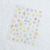 White Wildflower Embossed Relief Nail Art Decoration Sticker 3D Manicure Decals