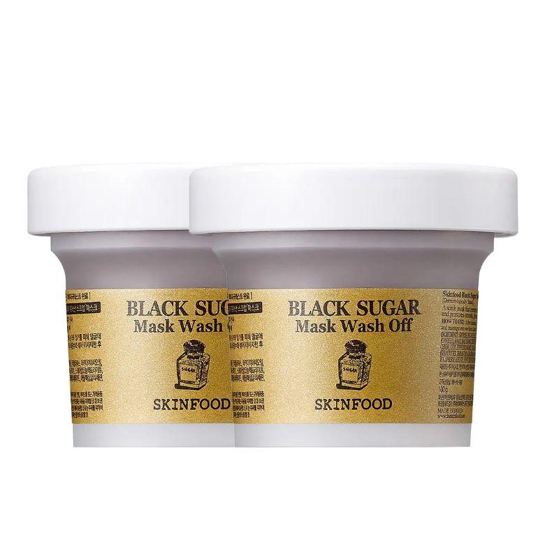 SKINFOOD Black Sugar Mask Wash Off Exfoliating & Hydrating Double Pack 2×120g