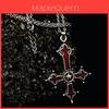Gothic Cross Pendant Necklace For Women With Alloy Chain And Electroplated Finish