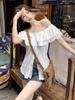 Plus Size Off-Shoulder Short-Sleeve Slimming Blouse for Women - 2026 Summer Collection