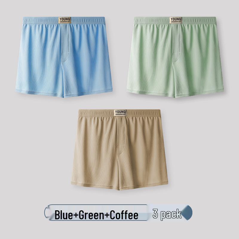 Men's Plus Size Ice Silk Casual Shorts - Breathable and Soft for Summer, Sleepwear, or Home.