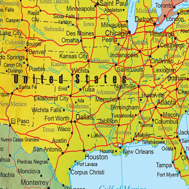 The North America Political Map Painting Home Decor Poster Wall Art Picture,Geographical Tools,Tourism/education Tools