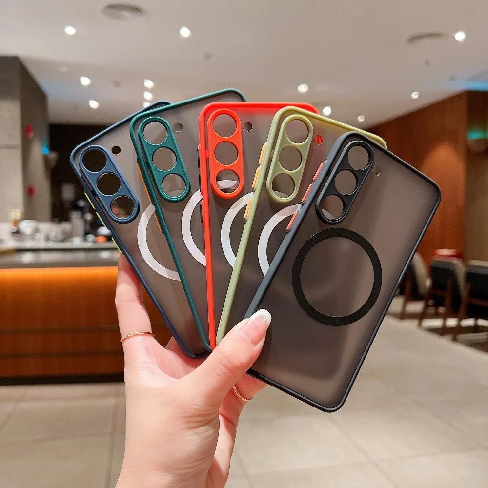 For Magsafe Phone Case For Samsung Galaxy S21 S20 FE S24 S23 S22 Plus Note 20 Ultra A54 A53 A52s A52 A34 A33 A14 A13 5G Cover