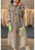 Cardigan di lana con cappuccio: Vestibilità Ampia, Lunghezza Medio-Lunga, Lavorazione Spessa per Autunno/Inverno, Maglione da Donna Stile Coreano