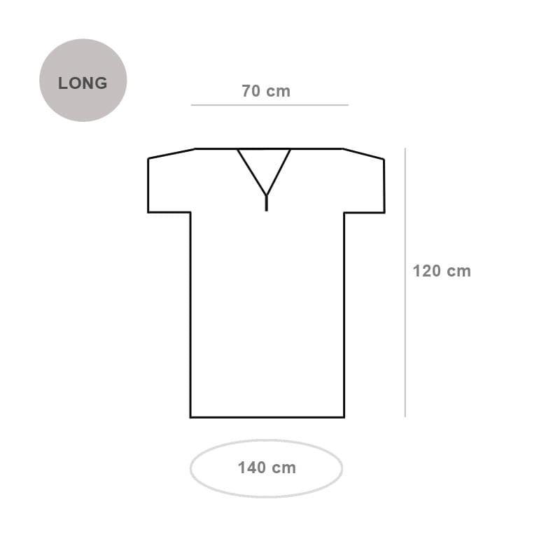 Disposable Patient Gown, Long, Short Sleeves, Y-Neck (40G Non-Woven) 10 Pieces