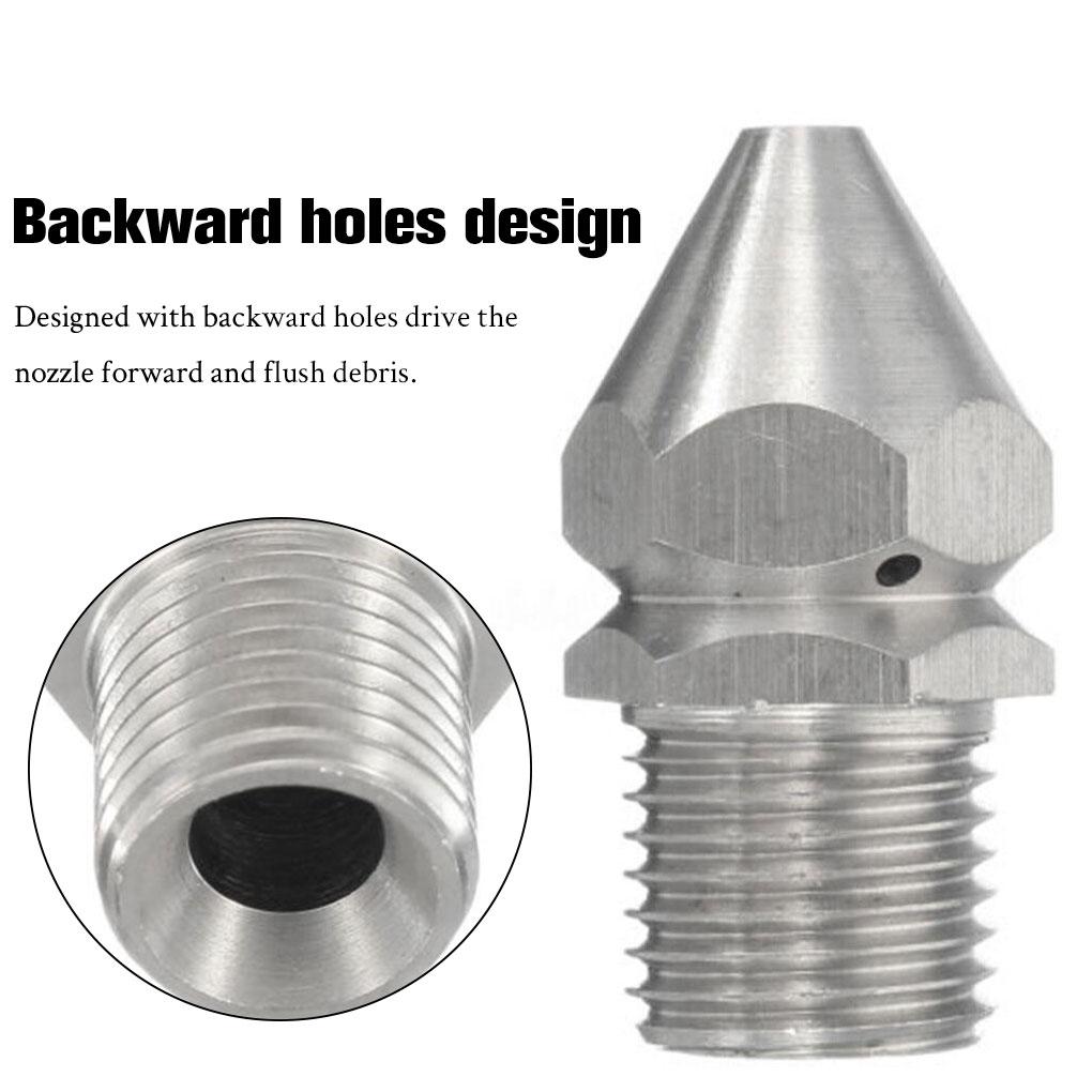 Washer Nozzle Stainless Steel Thread Surface Cleaner Sink Drain Jetting Hose Cleaning Tool Kitchen industry Outdoor