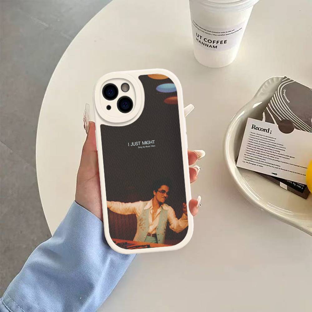 Famous Bruno Mars The Romantic Leather Phone Case For IPhone 15 14 13 Pro Max 12 11 16 Plus Phone Cover