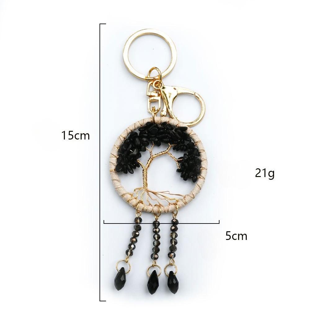 Car pendant, natural stone, dream catcher keychain, jewelry, handmade life tree, bag hanging, hanging accessories