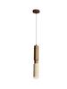 Travertino - Pendant Lamp Stone, Travertine, Gold H35 Cm 5W LED
