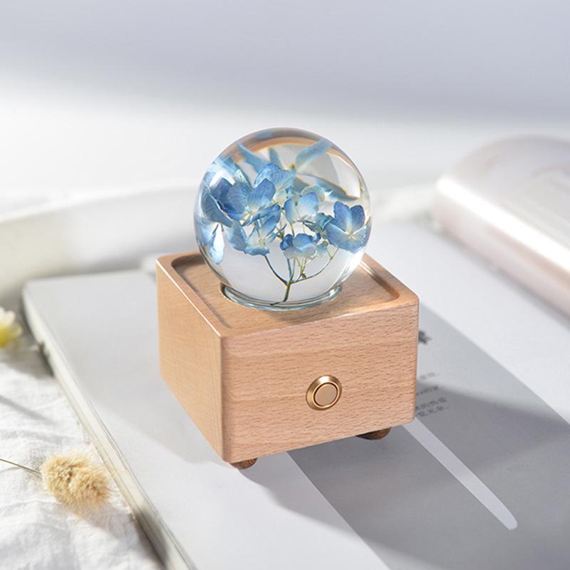 Dandelion Bluetooth Speaker Night Light: Crystal Ball with Preserved Flower - Unique Christmas/Birthday Gift