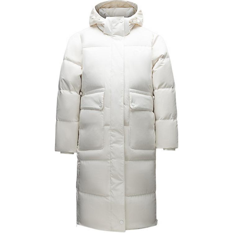 Anta Training Series Casual Loose Warm Down Jacket Women Outerwear Ivory-White 162518903-1