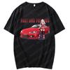 Unisex Anime Girl Car Graphic Tees Shirt Summer Short Sleeve Harajuku Casual Loose Tops Ropa Hombre