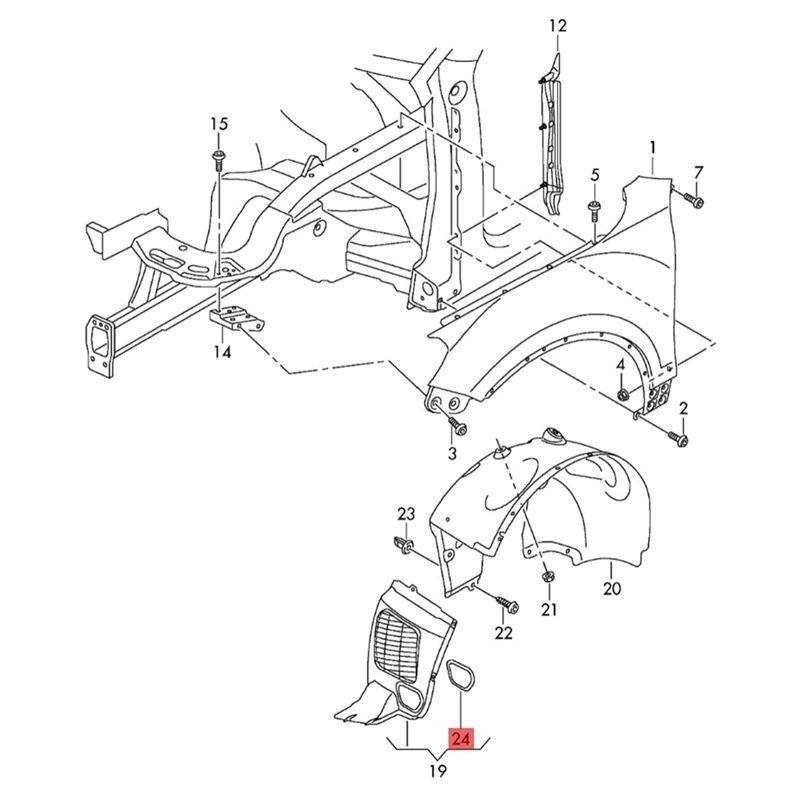AA92-1Pair Car Fender Liner Extension Cover Cap Parts Component 7P6805413 7P6805414 For VW Touareg 2011-2017 Bonnet Front Left R