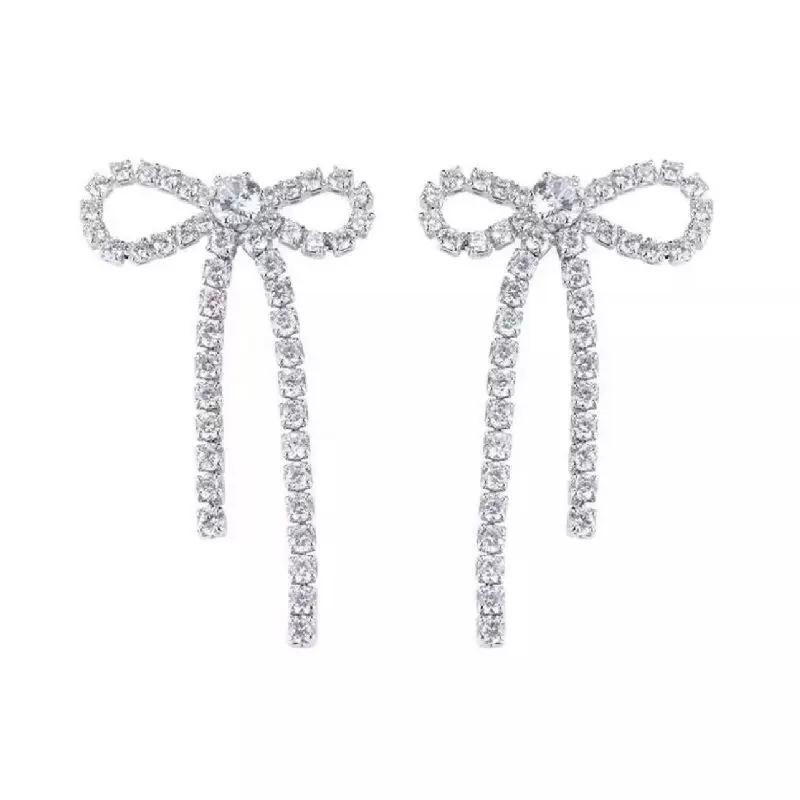 Female Niche Versatile Bow Tassel Earrings