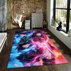 "Anime Style Carpet with Sword and Energy Aura Pattern for Home Decor" Suitable for use as an anti-slip for living room bedroom sofas