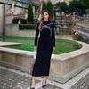 European and American Women's Autumn Fashion Black Hot Drill Long Sleeve Slimming Bandage Dress