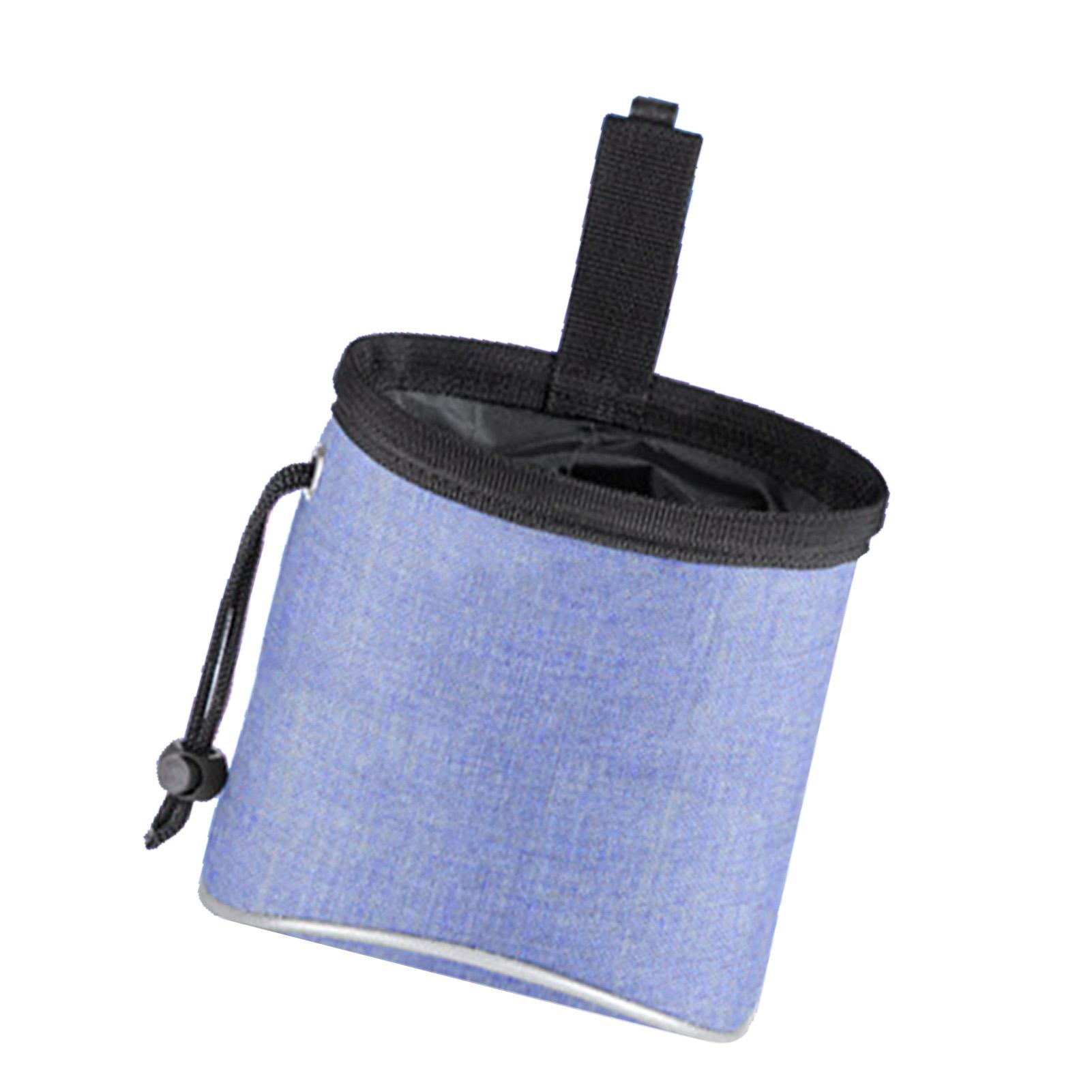 Honden Traktatiezakje Reflecterend Trekkoord Sluiting Draagbaar Oxford Stof Puppy Snack Taillezakje voor Buiten Training denimblauwe kleur