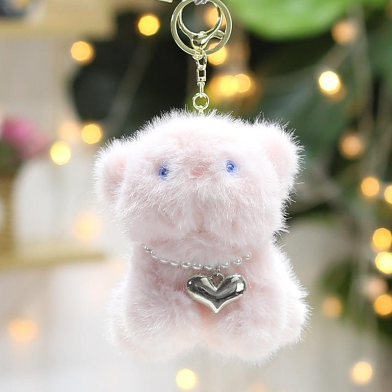 New Cartoon Kitten Plush Toy Doll Cute Keychain School Bag Hanging Ornament Simulated Kitten Doll