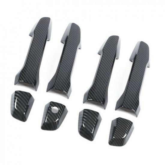 8Pcs Carbon Fiber Car Door Handle Case Cover Trim For Honda CR-V CRV 2017-