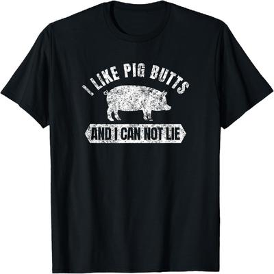Vintage I Like Pig Butts And I Cannot Lie Funny BBQ T-Shirt T-Shirt
