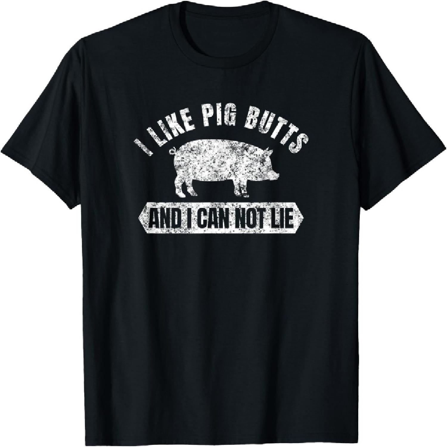 Vintage I Like Pig Butts And I Cannot Lie Funny BBQ T-Shirt T-Shirt XXXXXL разноцветный