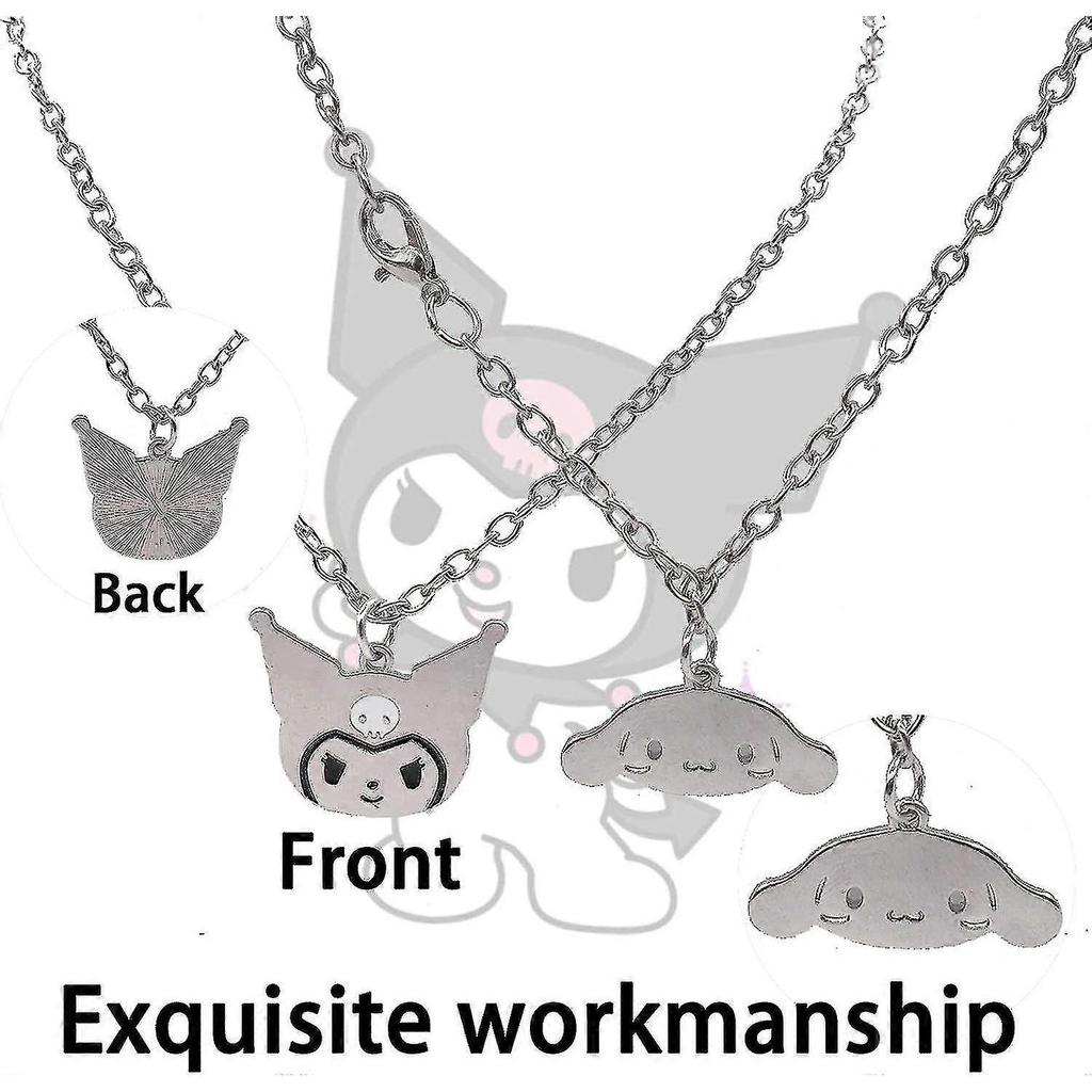 Necklace For Girl - 2pcs Kuromi Necklace,cinnamoroll Necklace Good Friend Alloy Necklace Adjustable Necklace Bracelet Set - JXLGV 25-26