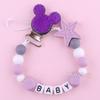 Newest Custom Personalized Name Pacifier Clips Handmade Beech Chains Silicone Beads Holder Soother Baby Teething Toys Chew  Gift