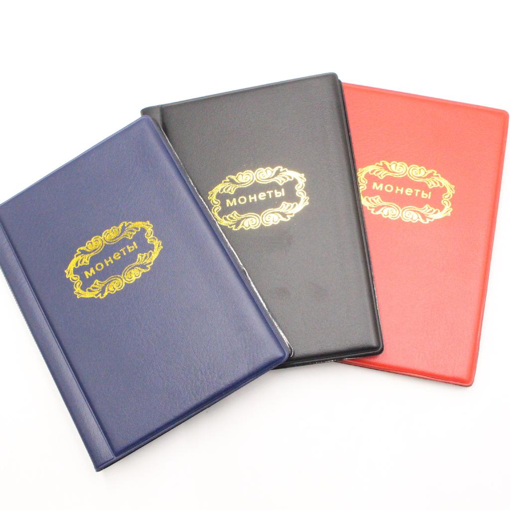 Minimalism 10 Pages 120 Pockets Coins Artificial PU leather Collector Coin Collection PVC Film Medallions Badges Collection Book