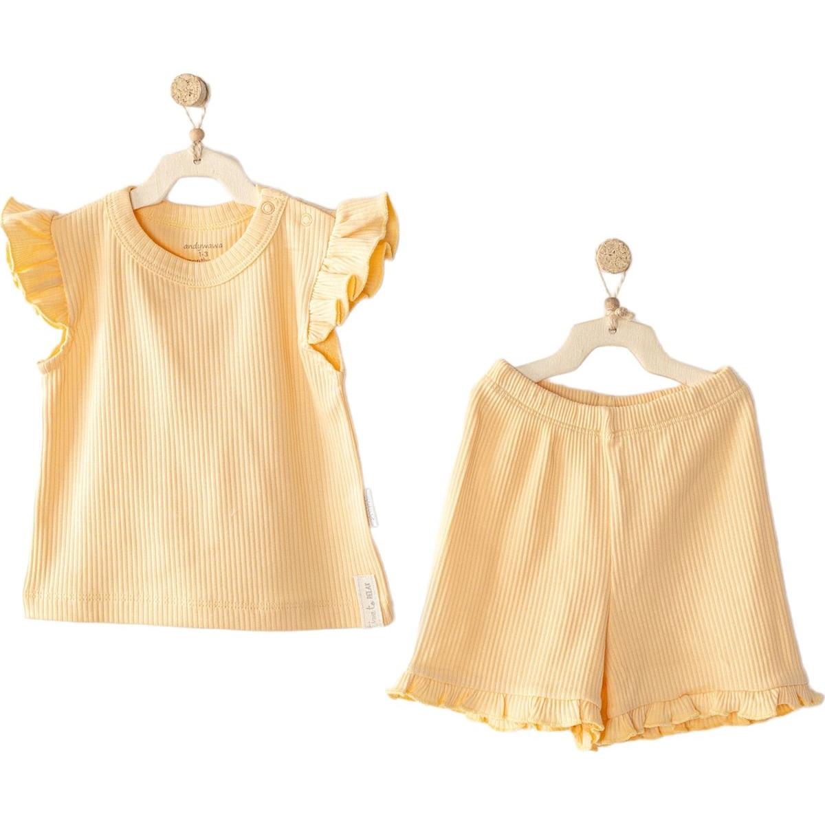 

Andywawa AC23655 Комплект из 2 предметов для малышей из модала, желтый 3-6 M