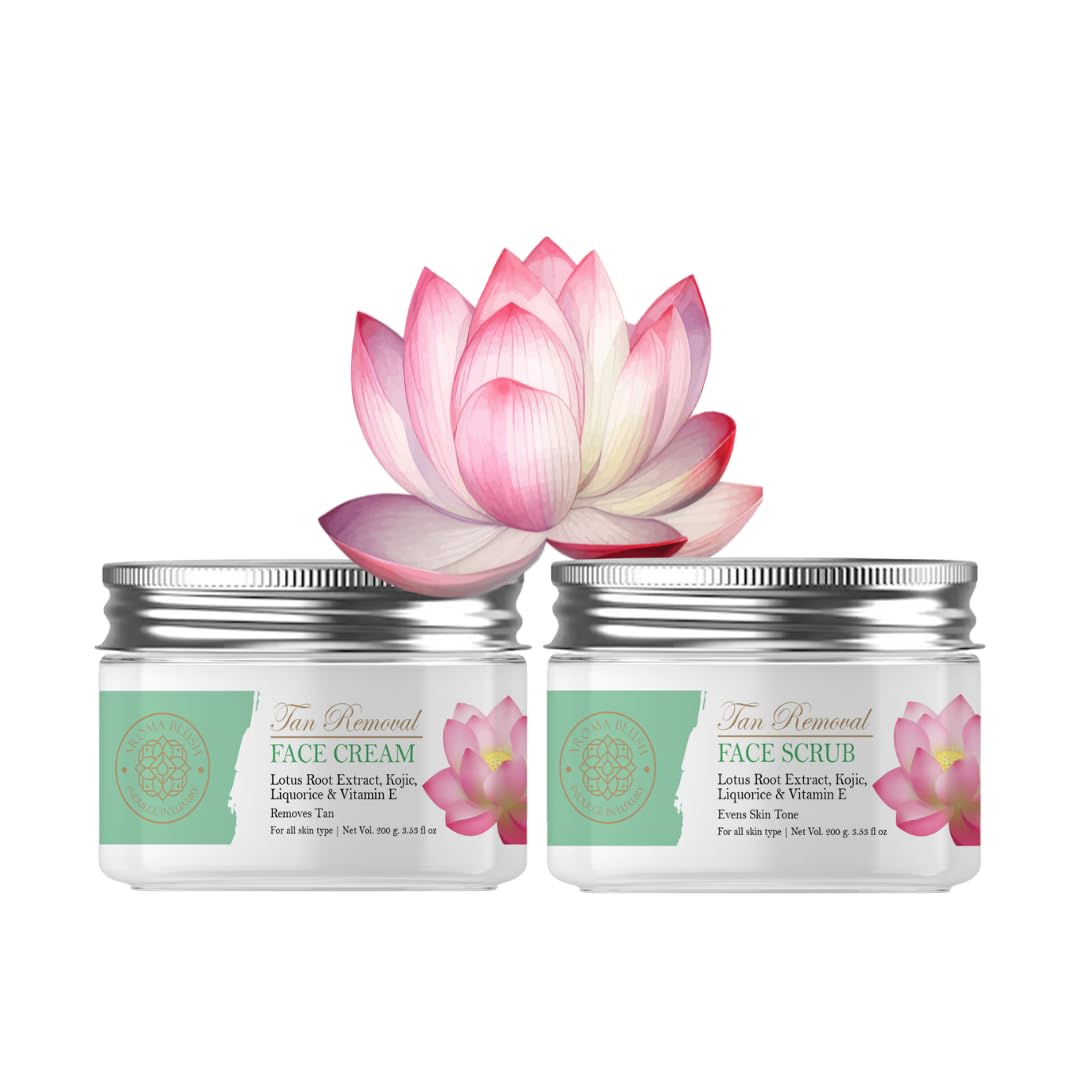 AROMA BLUSH Tan Removal Face Cream + Face Scrub