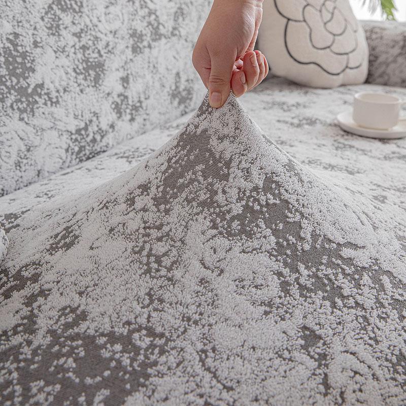 French Jacquard Elastic Sofa Cover With Skirt Hem All-Cover Anti Cat Scratch Couch Slipcover Elegant Rose Furniture Protector