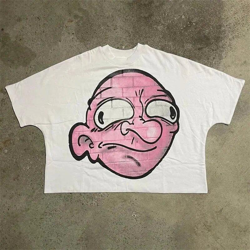 Unisex Harajuku High Street Pár Grafické Y2k Top Kreslené Ďábel Grafické Tričko Potištěné Oversize Gotický Streetwear Gotický