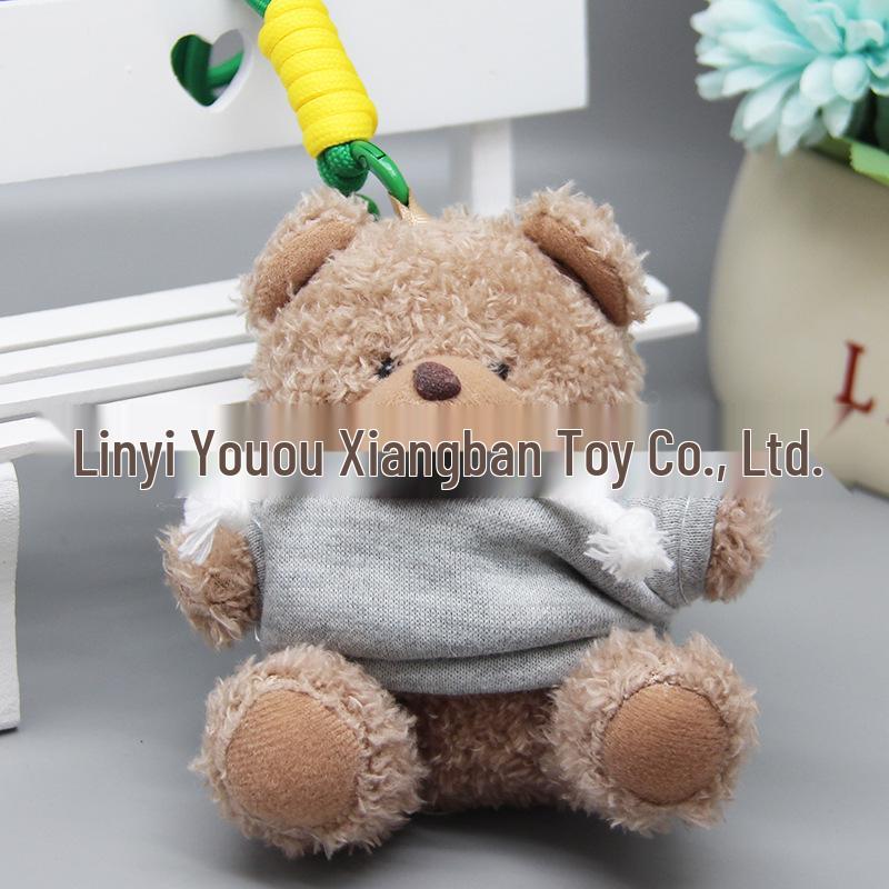 Teddy Bear Pendant Plush Toy with Colorful Clothes Keychain - Customizable Souvenir