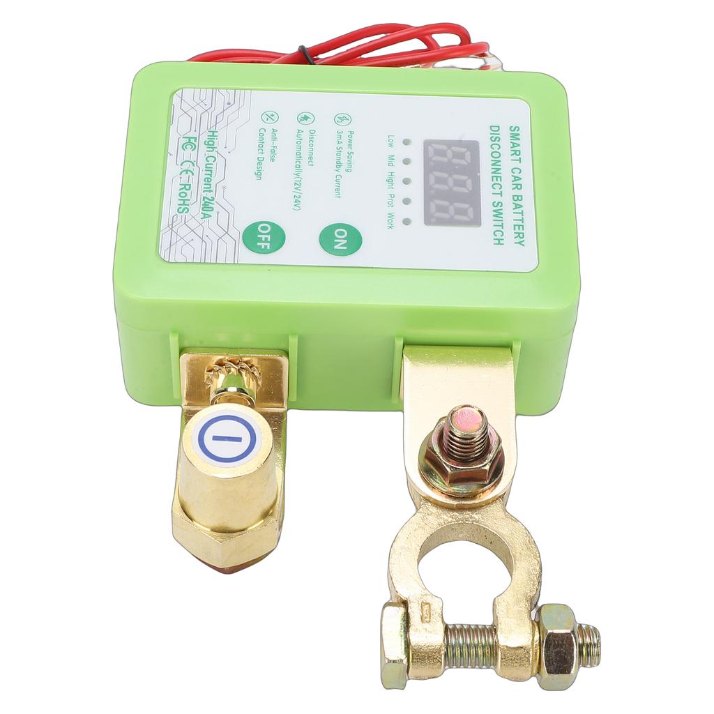Intelligent Battery Disconnect Switch, 12V 24V Digital Display Manual Remote Battery Isolator for Cars, SUVs, MPVs, EVs