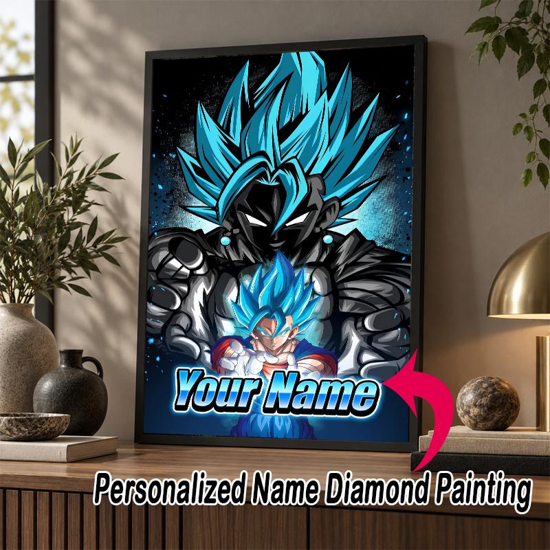 Personalized Dragon Ball Vegeta Diamond Art Custom Name 5D Diamond Painting Full Drill DIY Craft