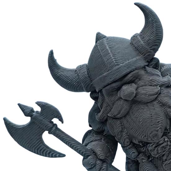 Estátua de Guerreiro Anão Viking, Miniatura Bárbaro Impressa em 3D, Capacete com Chifres Decoração de Mesa para Escritório em Casa, Presente Colecionável