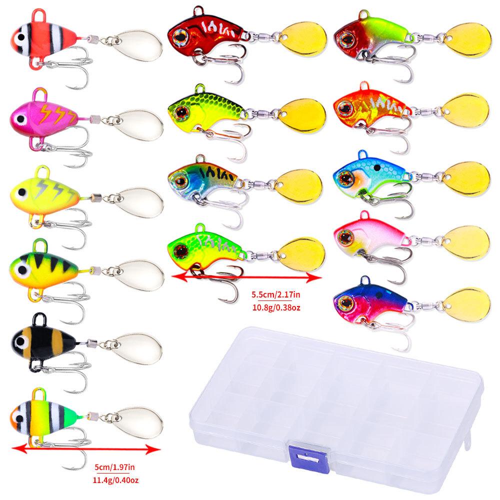 

Luya BaitVIBMetallic Sequin Set15Pieces10.8-11.4G5-5.5CMLong-range vibrating lure for freshwater bass fishing 5-5.5CM 10.8-11.4G