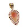 Natural Botswana Agate 925 Solid Sterling Silver Gift TwoTone Pendant 1.50" W3n22