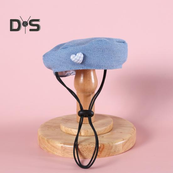 Fantasia de desenho animado para animais de estimação, chapéu, boina para cachorro pequeno com alças ajustáveis, bandana jeans para animais de estimação, acessórios para vestir para cães pequenos e médios e gatos