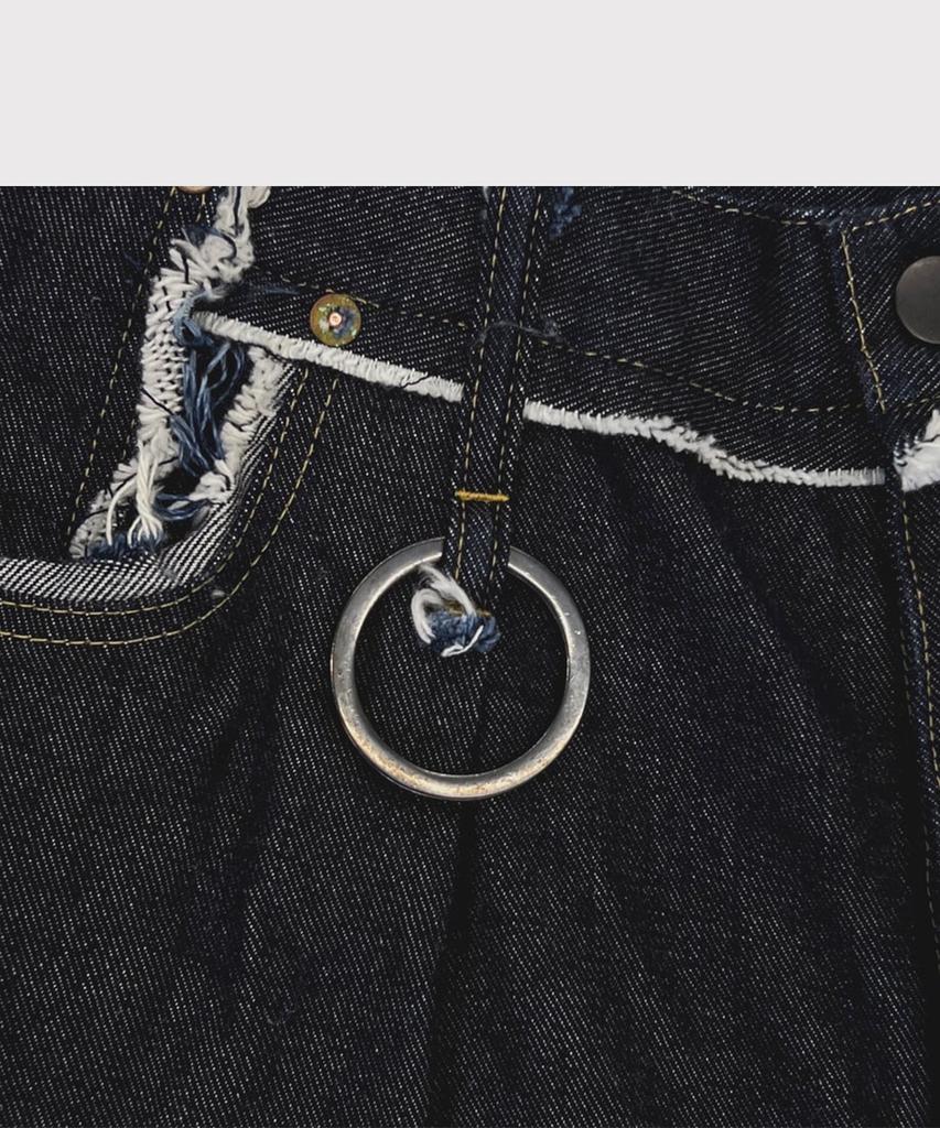 Maineoseu Slash Seam Twist Cargo Jeans(Kojima) - Indigo