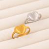 Colorfast Heart-Shaped Titanium Steel Open Ring for Women