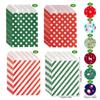 24Pcs with Stickers Christmas Gift Paper Bags Mixed Style Cookie Packaging Bag  Bakery
