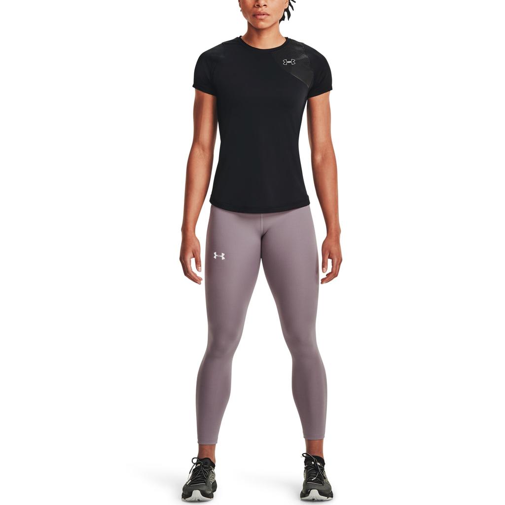 Under Armour Running Sports Raglan Sleeve T-Shirt Women Tops Black 1353465-002