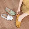 Versatile casual flat-bottomed beef tendon sole Doudou shoes for women 2025 summer new soft-soled soft-faced breathable hollow ladyshoes for women