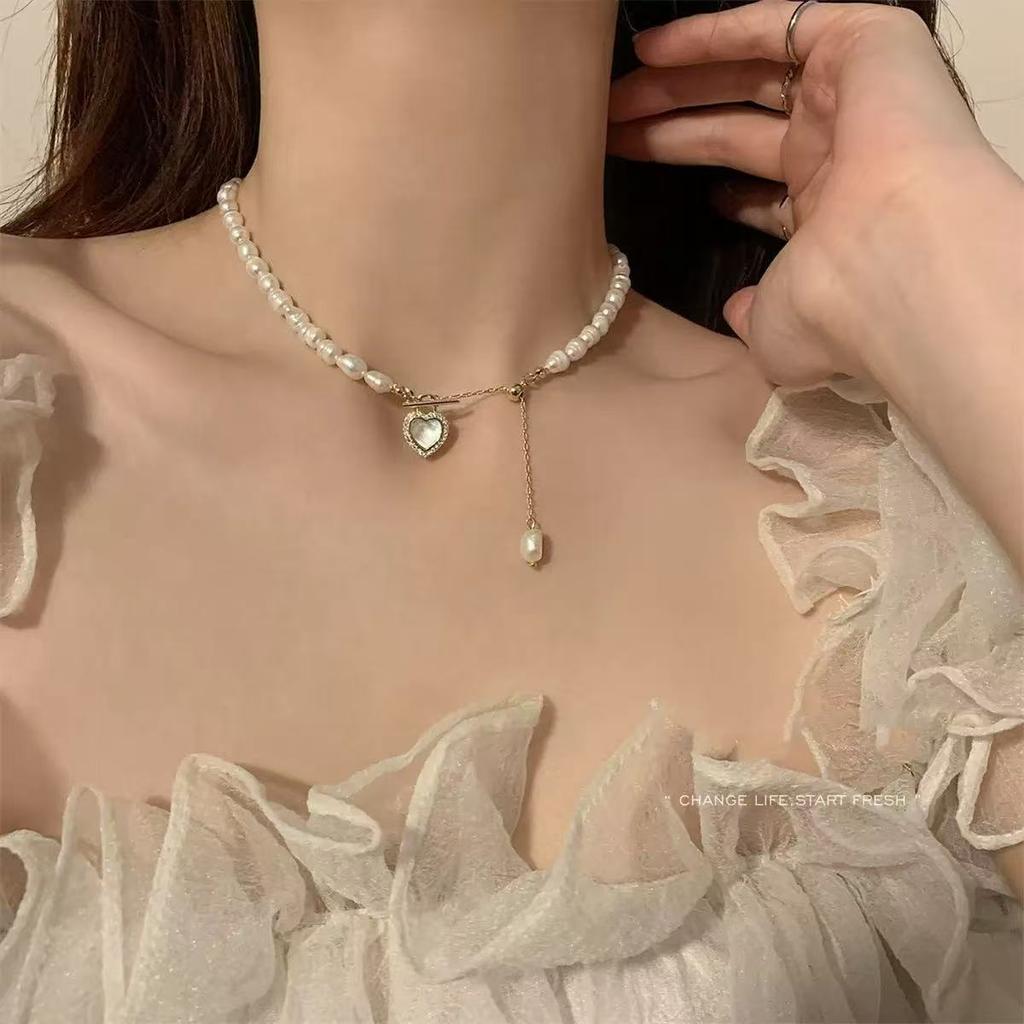 Pearl Butterfly Necklace Light Luxury Niche Design Sense Premium Collarbone Chain Choker Stacked Neck Chain